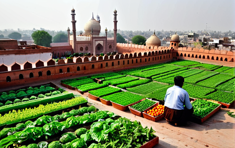 도시농업 글로벌 동향 - Balcony Garden in Karachi**

A Pakistani woman in a shalwar kameez tends to a vibrant balcony garden...