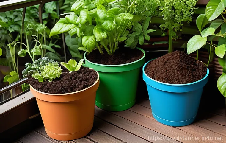 도시농업에서 사용하는 비료 종류 - **Prompt 1: Urban Composting and Sustainable Gardening**
    "A cozy urban balcony garden bathed in ...