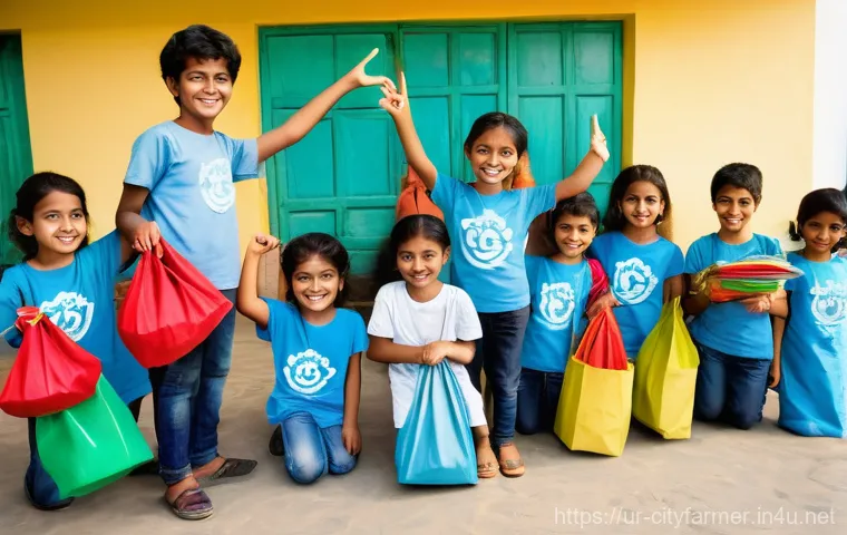 도시농업 재사용 가능한 포장재 - **Prompt:** "A peaceful rooftop urban garden in a South Asian neighborhood, showcasing lush green pl...