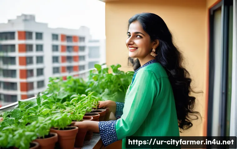 도시농업 경제적 이점 - **Prompt:** A joyful South Asian woman, dressed in a vibrant shalwar kameez, proudly tending to a lu...