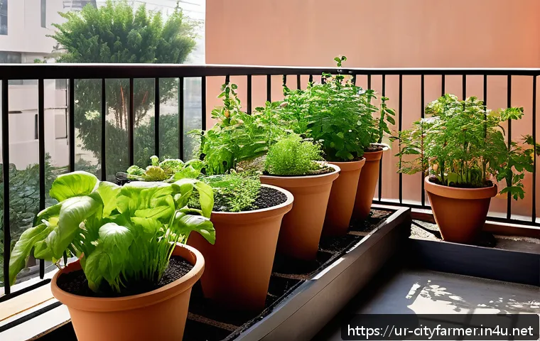 도시농업 음식물 쓰레기 처리 - A serene urban balcony garden scene in a modern Pakistani apartment, featuring a wooden compost box ...